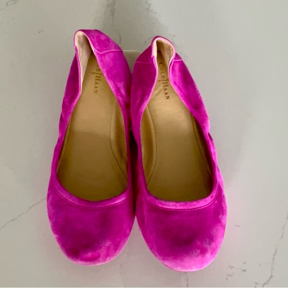Hot pink Cole Hahn suede ballet flats- Size 8.5